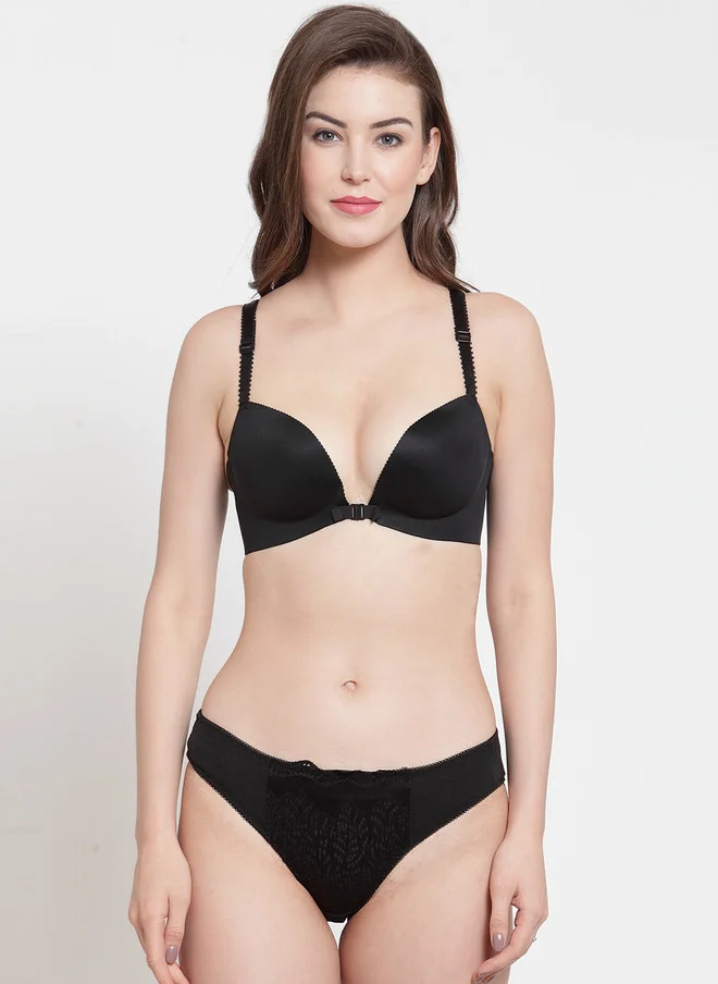 Laceandme Laceandme Women Black Lace Lingerie Set 4278